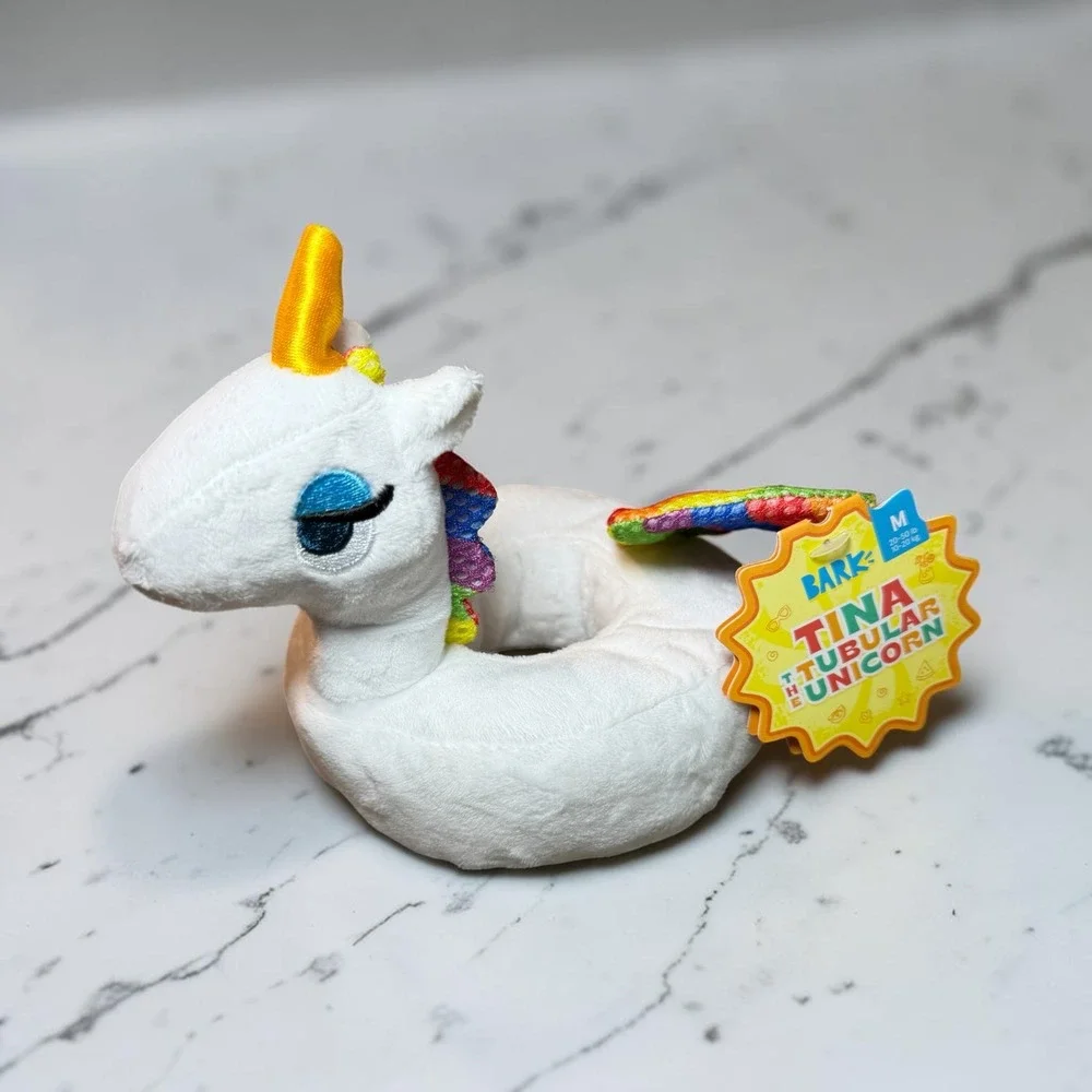 Bark Box Tina The Tubular Unicorn Plush Dog Toy Chew Toy Medium